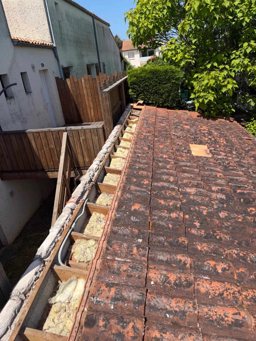 Toiture en cours de travaux
